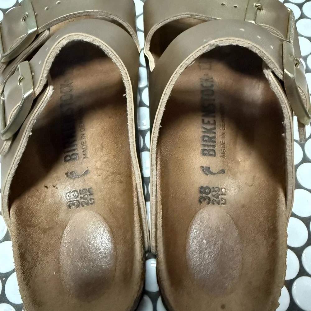 Birkenstock Two-Strap Sandals in Metallic Bronze - Picture 2 of 3